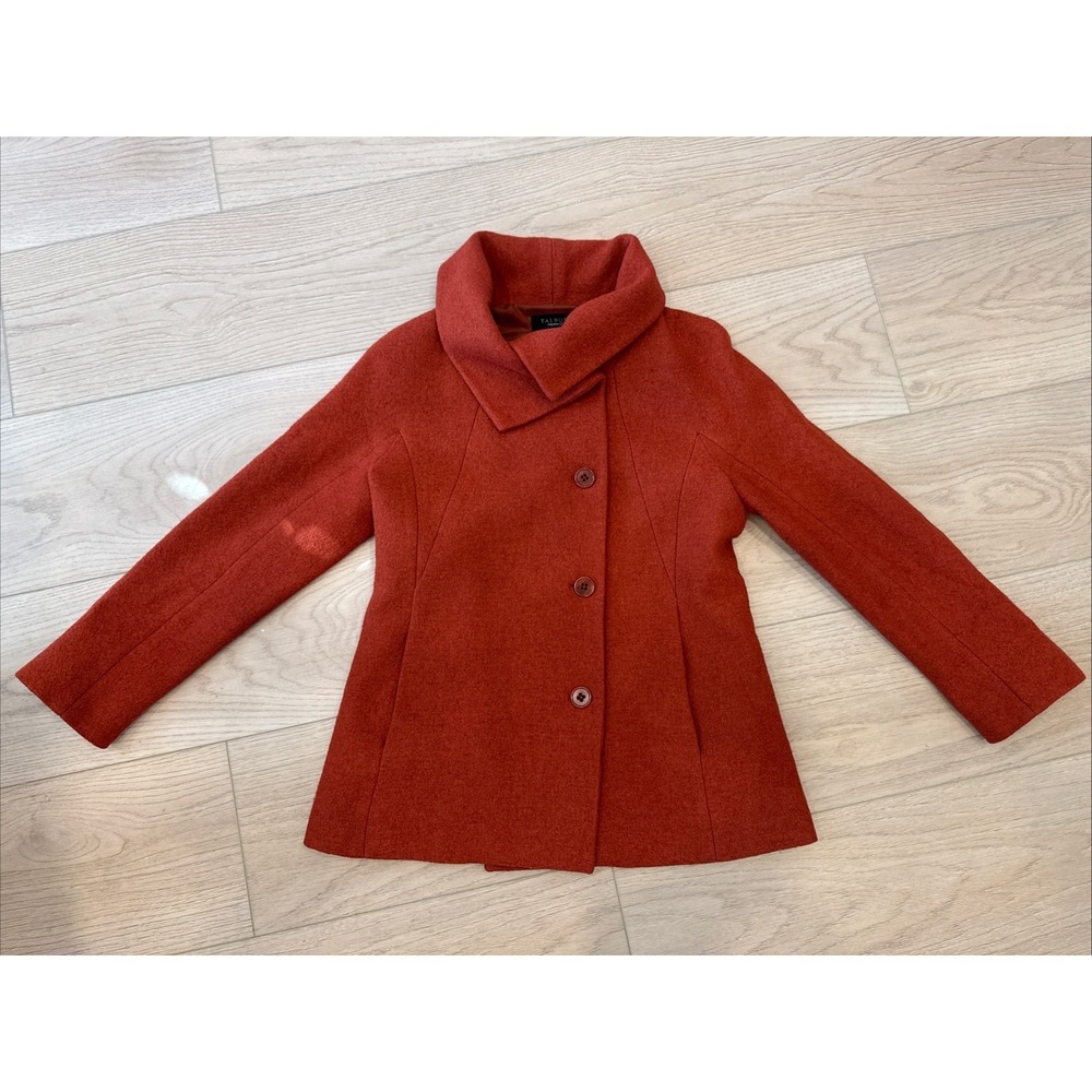 Talbots Women's Wool Blend Jacket Coat Burnt Orange/Paprika Size 10 Professional